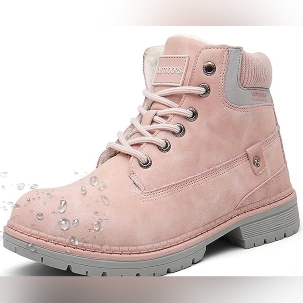 Women’s Snow Boots Size 9 / Men’s 7.5 Colour Peach Fur Lined Waterproof Hiking